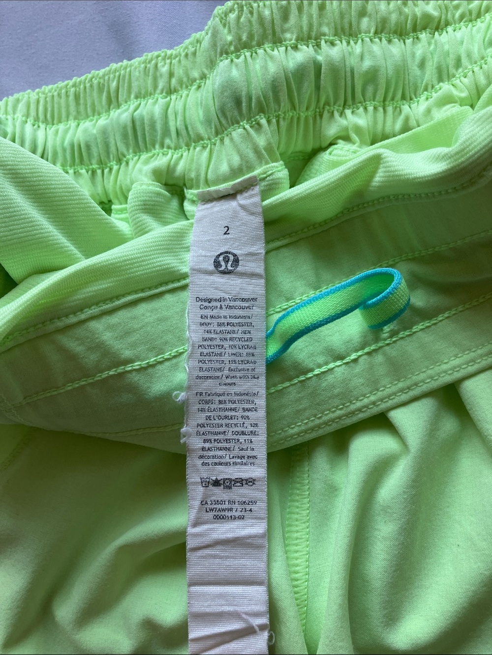 lululemon athletica Neon Green Women’s Athletic Shorts - Picture 2 of 3